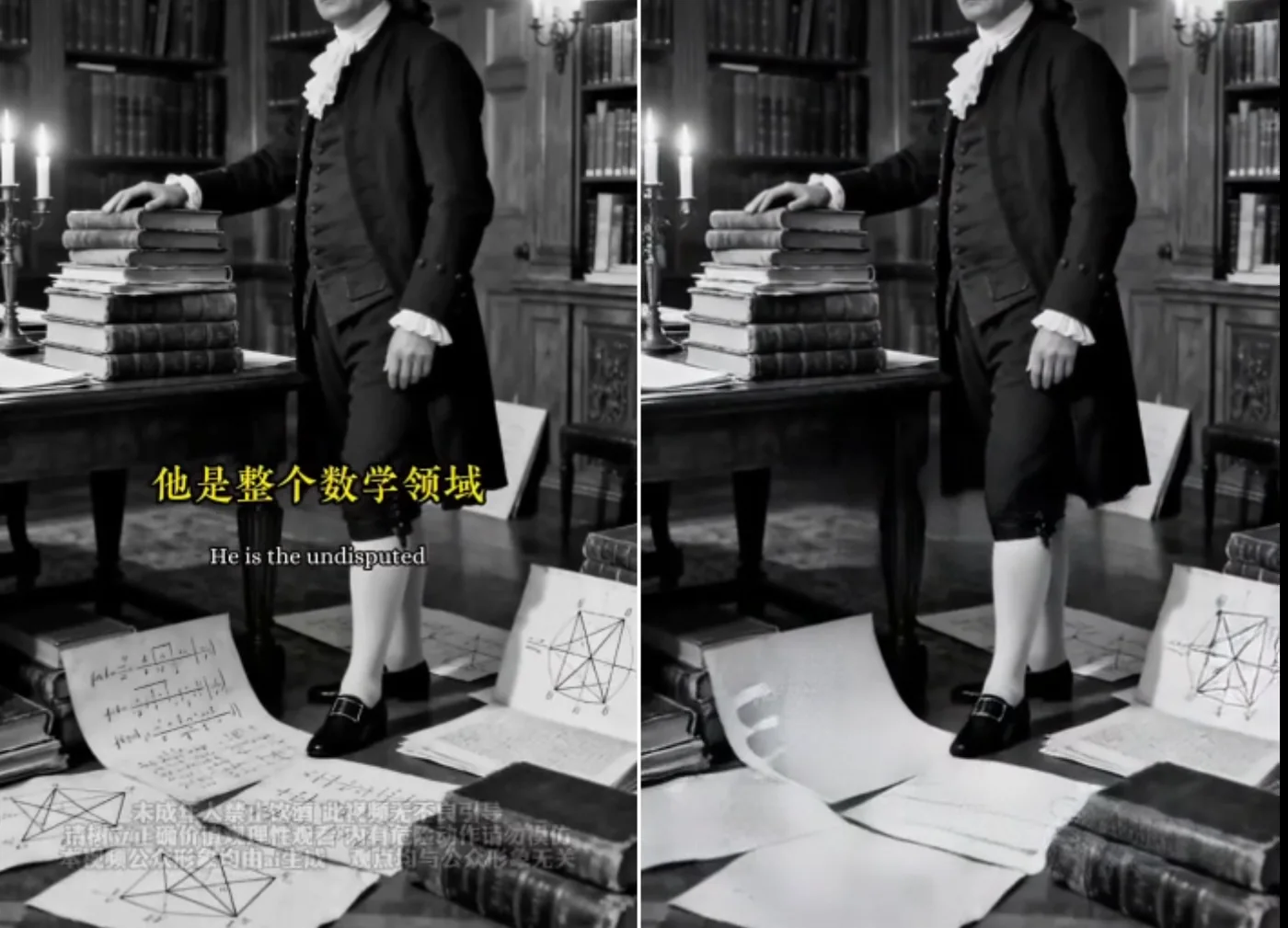 半透明字幕处理处理前后对比